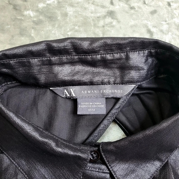 Armani Exchange Metallic Black Sleeveless Blouse - Picture 6 of 10